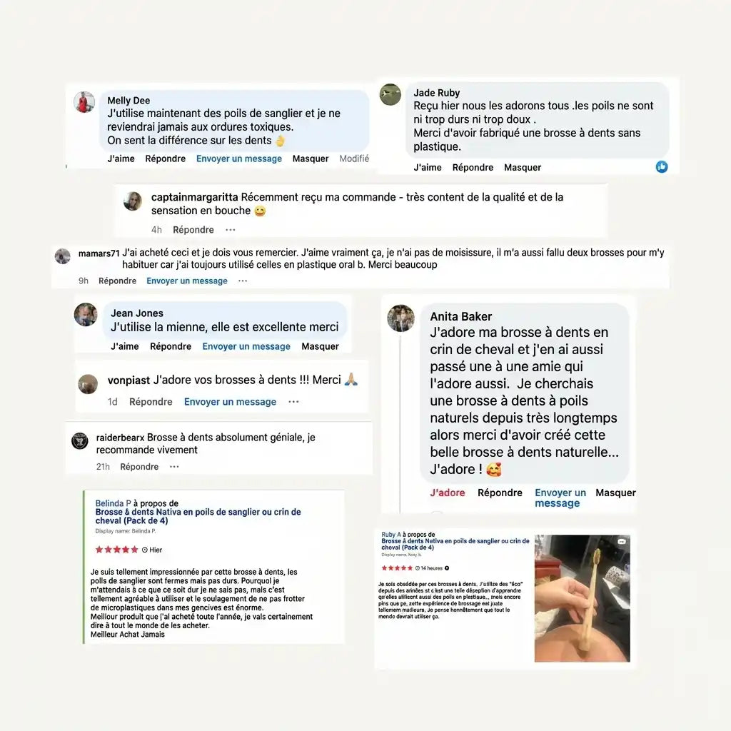 Kartáček na zuby s kančími nebo koňskými štětinami (balení 4 ks)